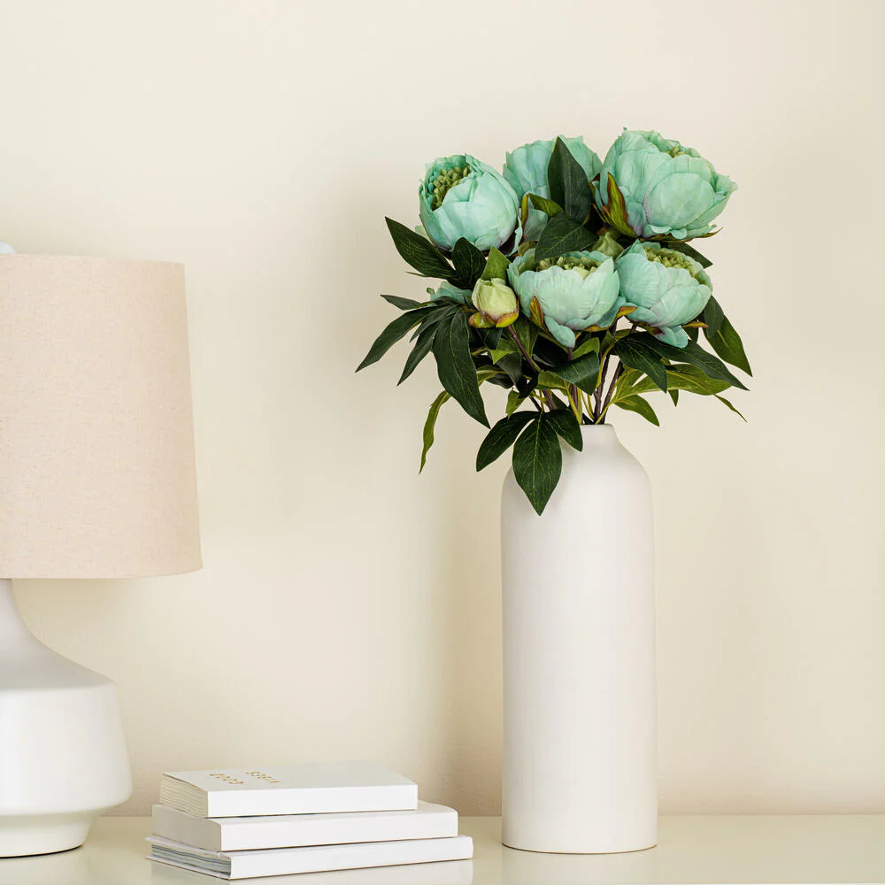 23" Peony Silk Flower Bush -Green (Pack of 4) - Image 7