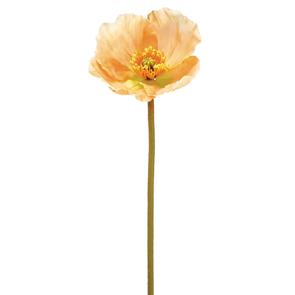 23" Poppy Silk Flower Stem -Coral (Pack of 36)