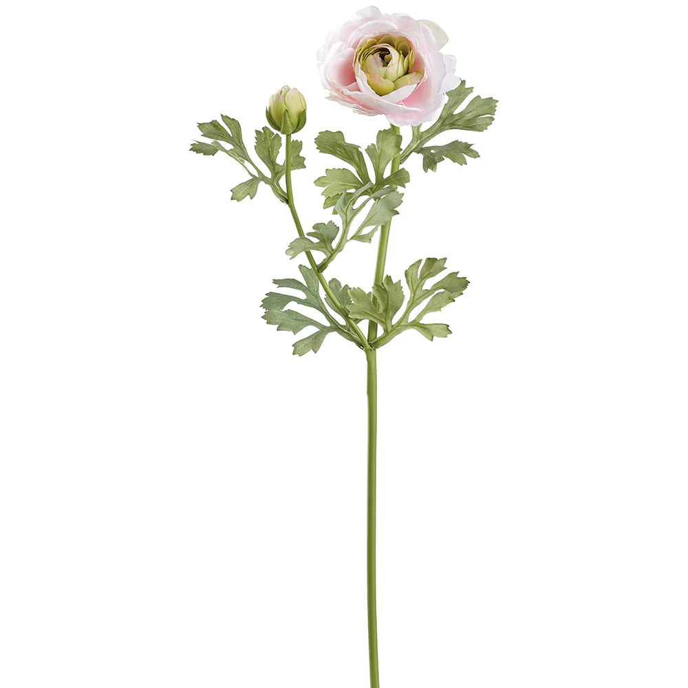 23" Ranunculus Silk Flower Stem -Pink (Pack of 12)