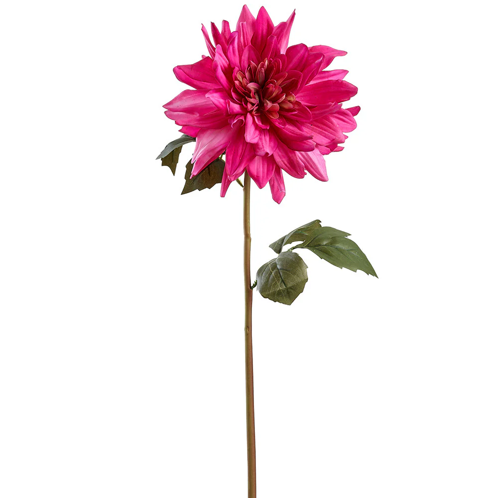 23" Real Touch Dahlia Silk Flower Stem -Fuchsia (Pack of 12)