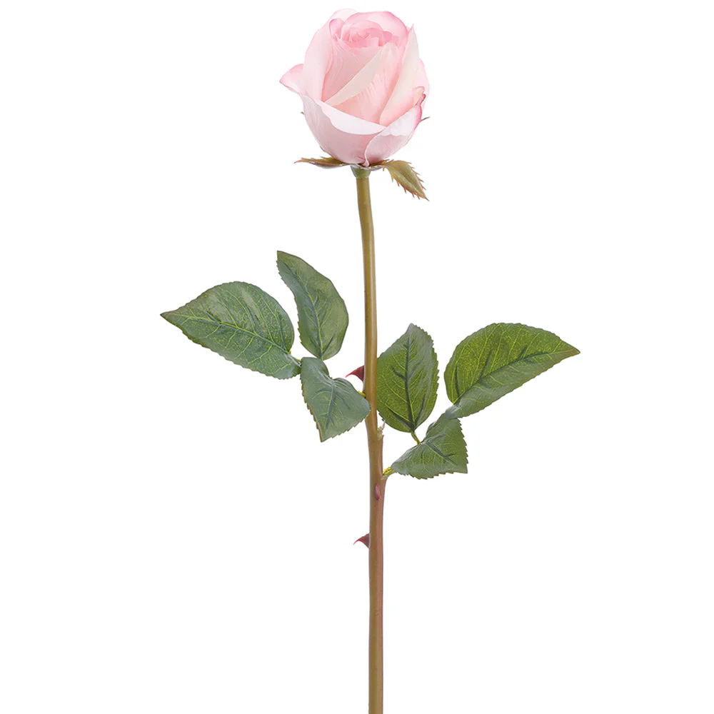 23" Real Touch Rose Bud Silk Flower Stem -Pink (Pack of 12)