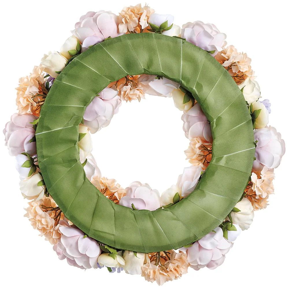 23" Rose & Hydrangea Silk Flower Wreath -Mixed Colors - Image 2