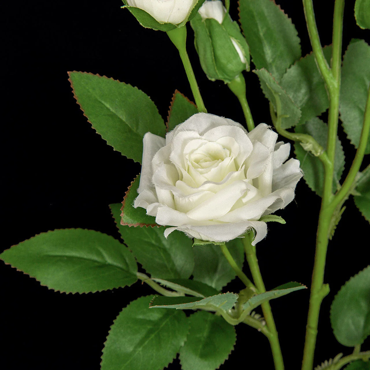 23" Rose Silk Flower Stem -White (Pack of 24) - Image 2
