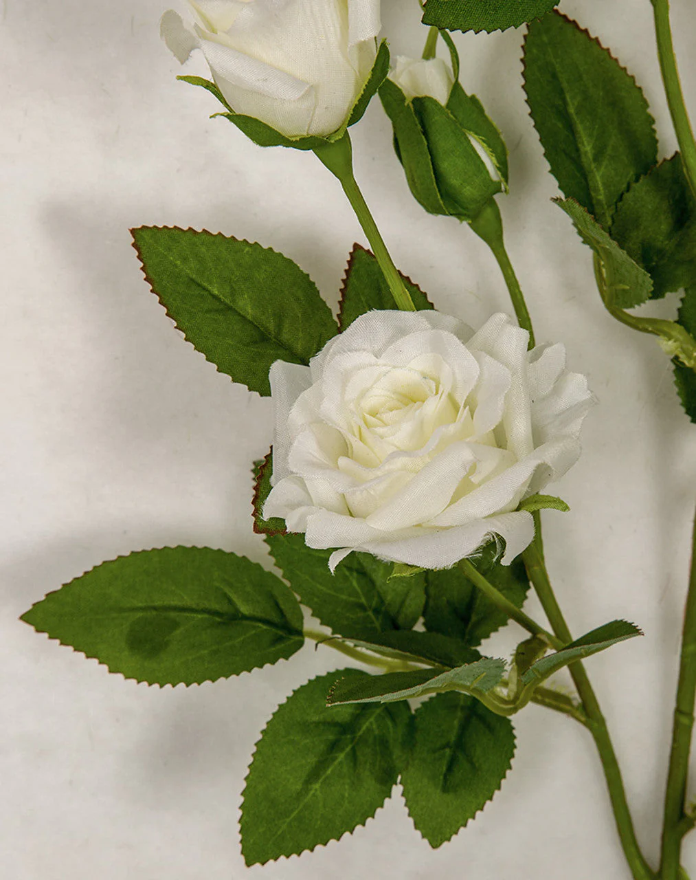 23" Rose Silk Flower Stem -White (Pack of 24) - Image 3