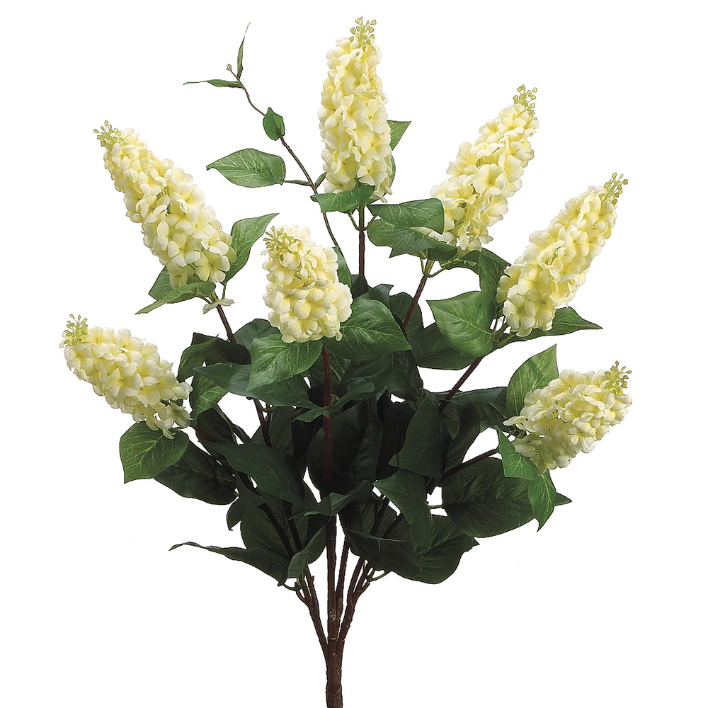 23" Silk Italian Lilac Flower Bush -Cream (Pack of 12)