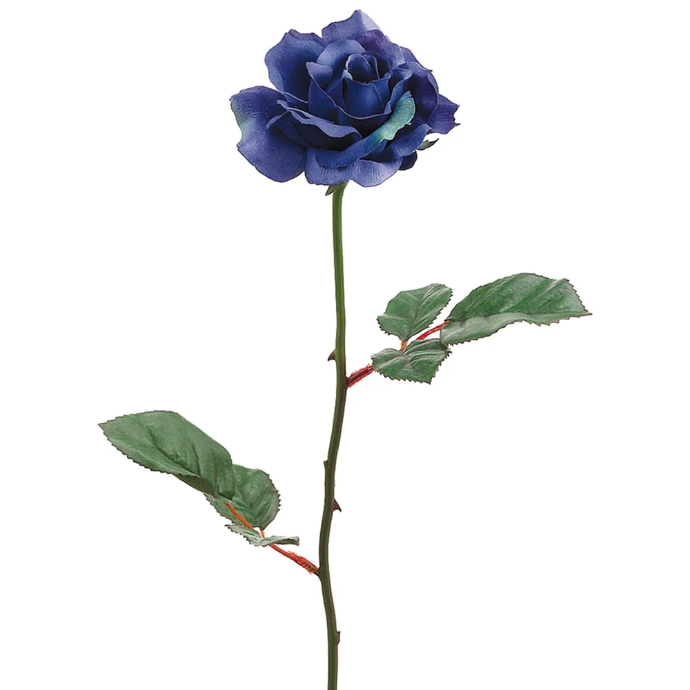 23" Silk Medium Planter Rose Flower Spray -Blue (Pack of 12)
