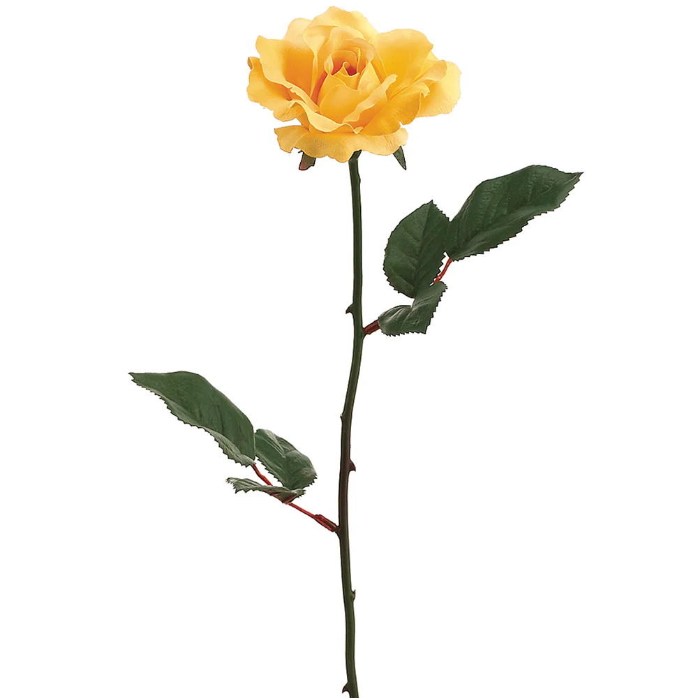 23" Silk Medium Planter Rose Flower Spray -Yellow (Pack of 12)