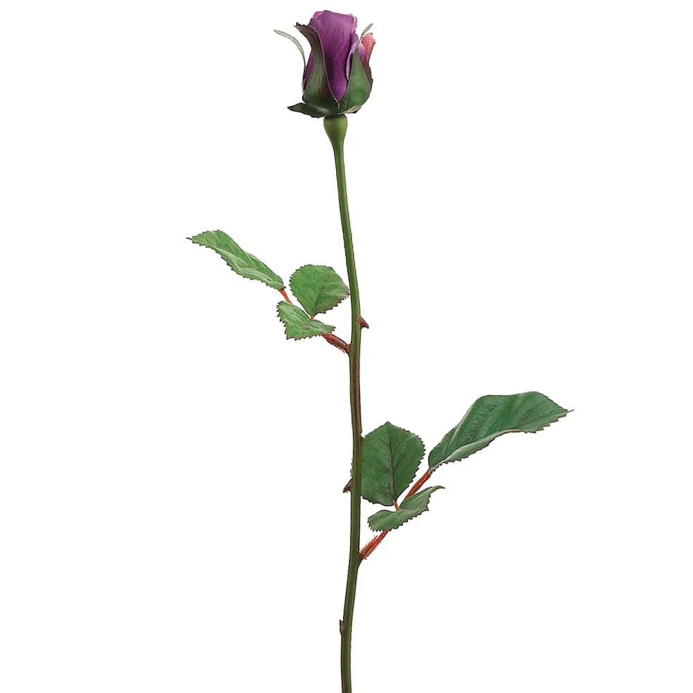 23" Silk Planter Rose Bud Flower Spray -Purple (Pack of 24)