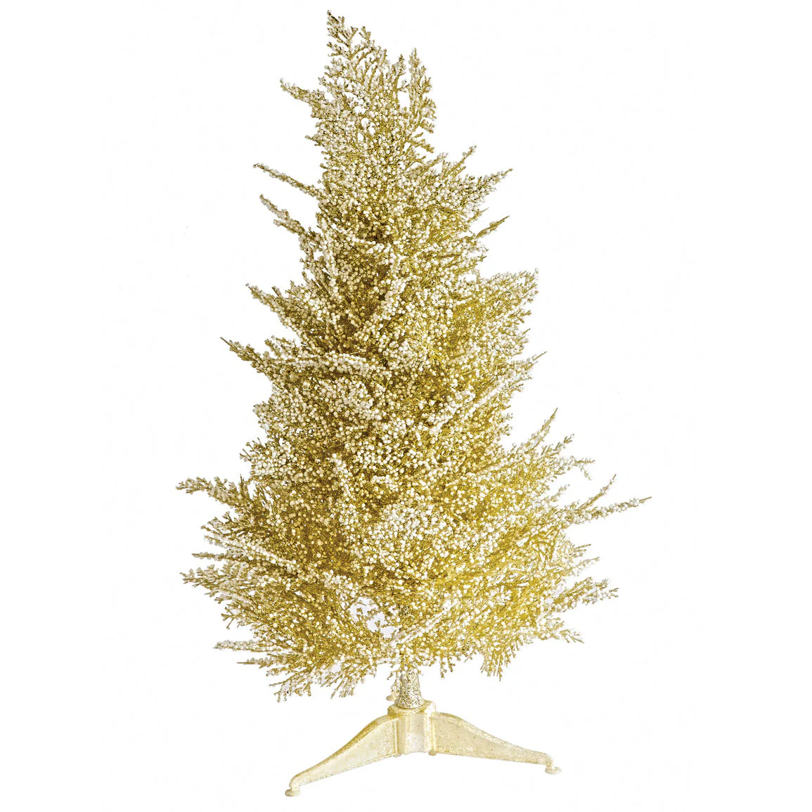 23"x14"W Glittered Snowball Cedar Artificial Christmas Tree, Unlit -Champagne (Pack of 2)