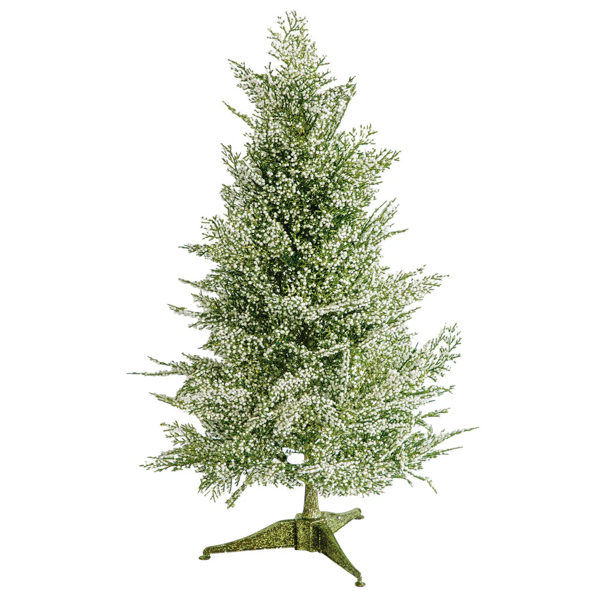 23"x14"W Glittered Snowball Cedar Artificial Christmas Tree, Unlit -Green/White (Pack of 2)