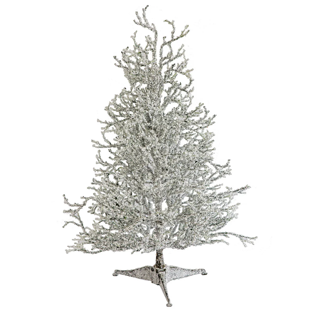 23"x15.5"W Glittered Snowball Twig Artificial Christmas Tree, Unlit -White/Green (Pack of 2)