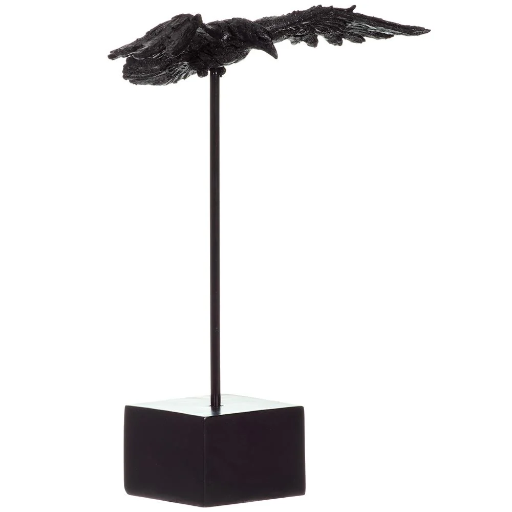 24.2" Artificial Halloween Tabletop Crow -Black - Image 2