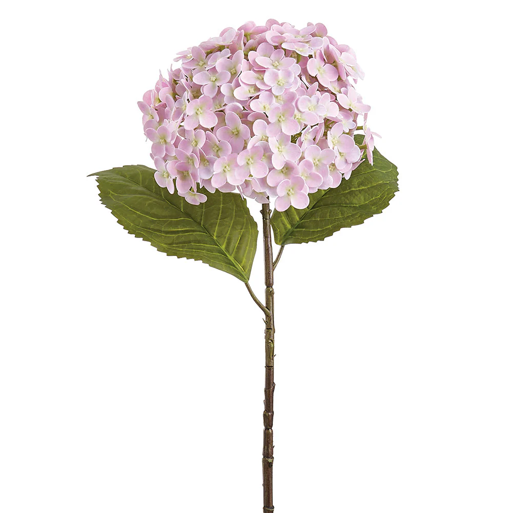 24.5" Real Touch Hydrangea Silk Flower Stem -Pink (Pack of 12)