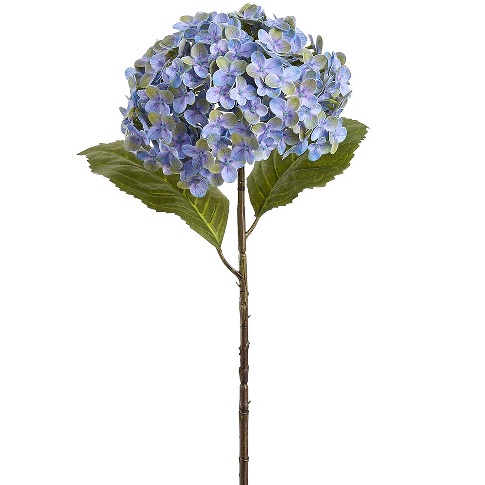 24.5" Real Touch Hydrangea Silk Flower Stem -Purple/Green (Pack of 12)