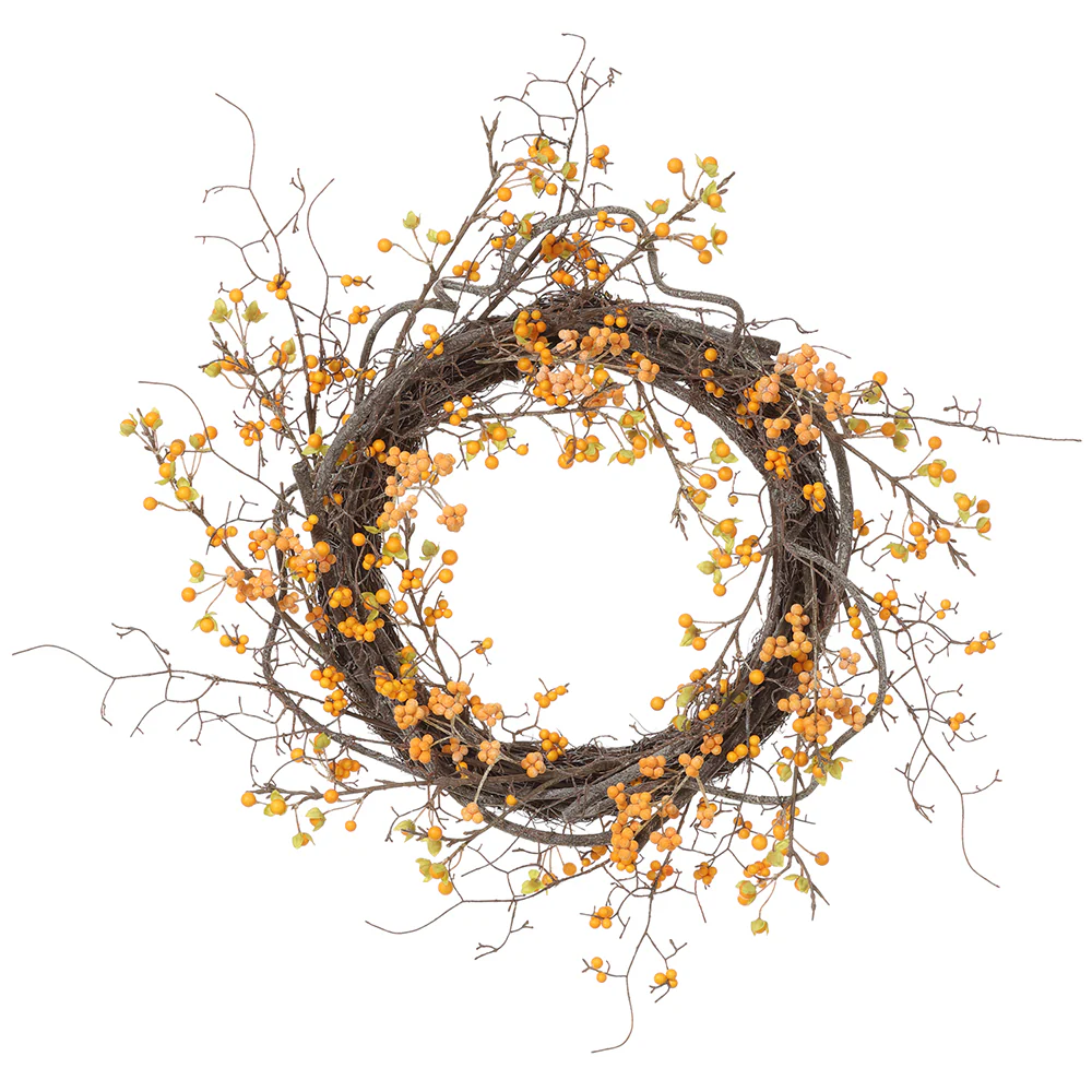 24" Artificial Bittersweet Berry Wreath -Yellow (Pack of 2)
