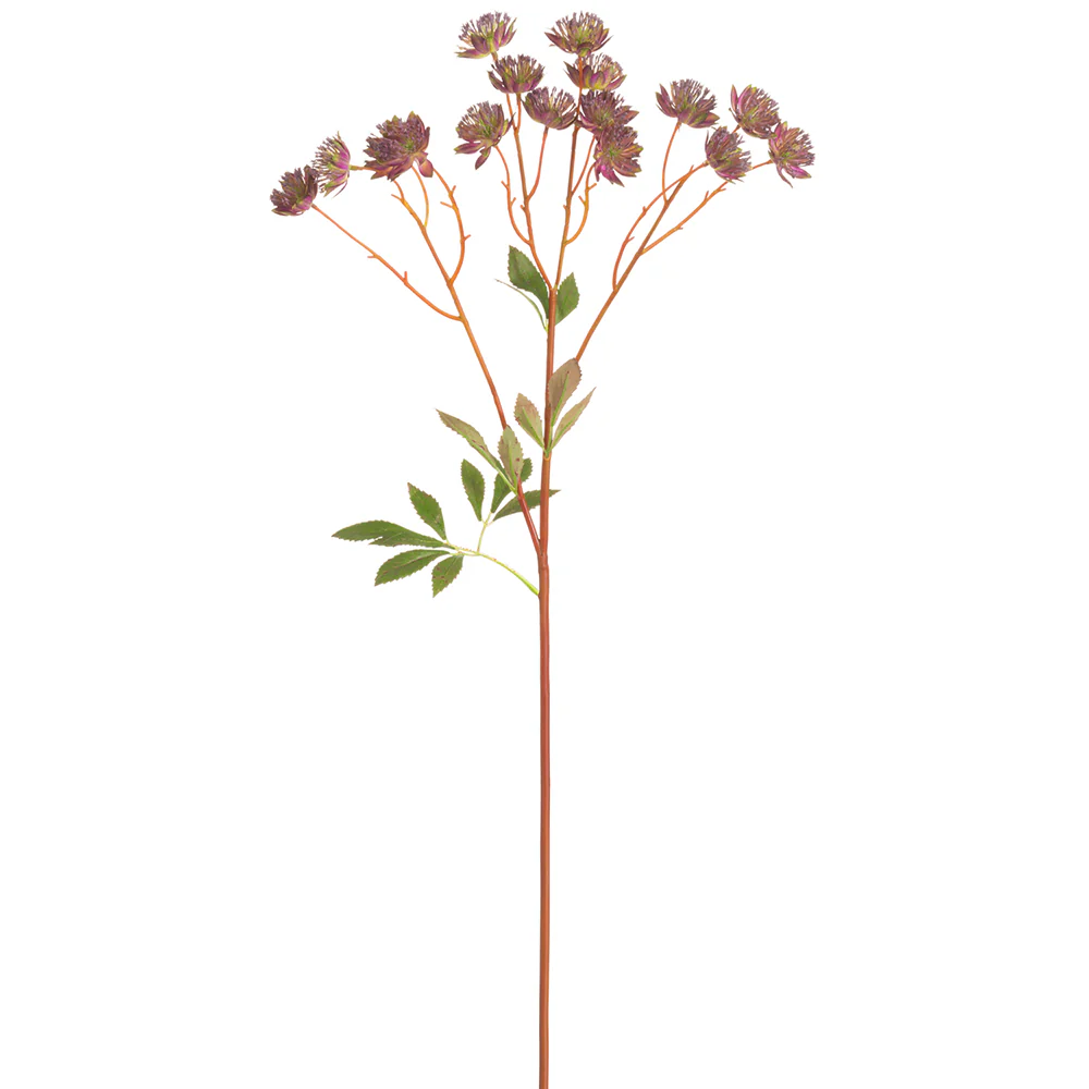 24" Artificial Nigella Flower Stem -Plum (Pack of 12)