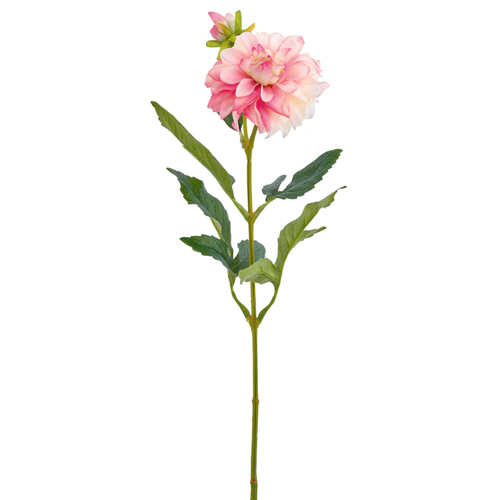 24" Dahlia Silk Flower Stem -Pink/Cream (Pack of 12)