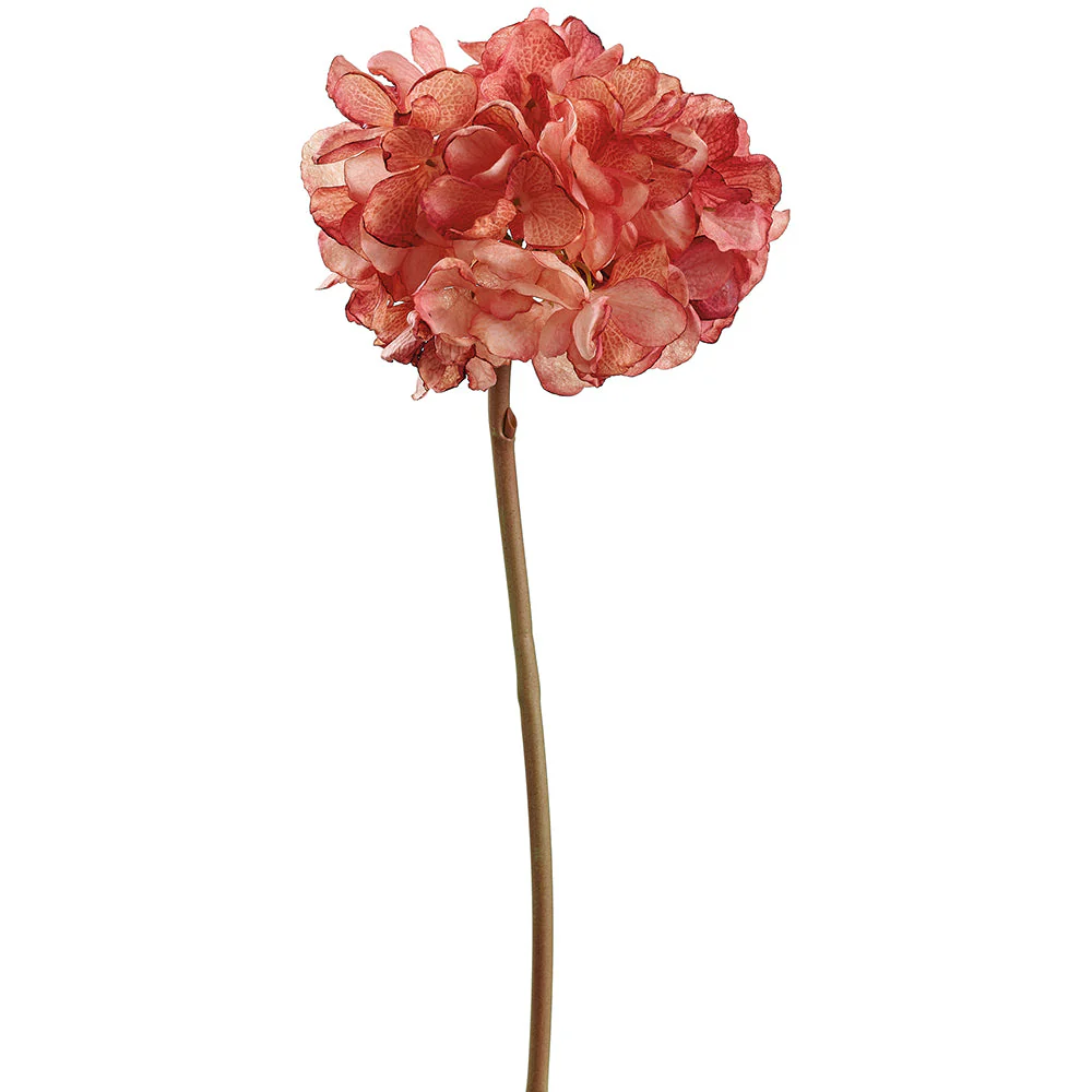 24" Dried-Look Hydrangea Silk Flower Stem -2 Tone Mauve (Pack of 12)