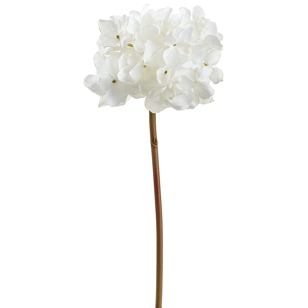 24" Dried-Look Hydrangea Silk Flower Stem -Cream (Pack of 12)