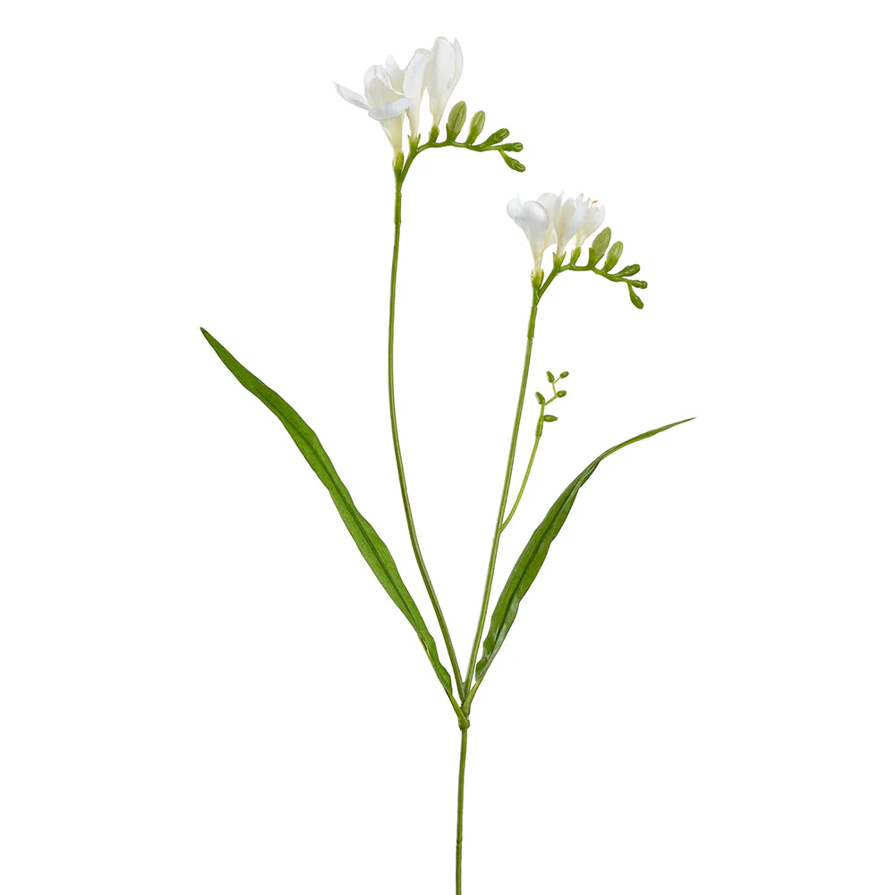 24" Freesia Silk Flower Stem -Cream (Pack of 12)