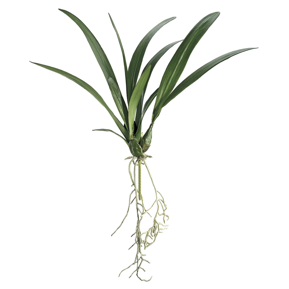 24" Hand-Wrapped Silk Oncidium Orchid Leaf Plant Stem -Green (Pack of 12)
