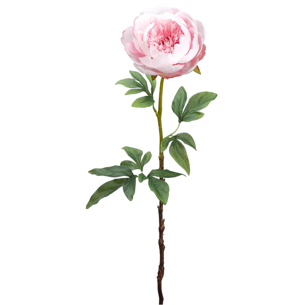 24" Hand-Wrapped Silk Peony Flower Spray -Pink (Pack of 12)