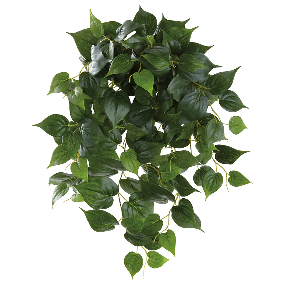 24" Heart-Leaf Philodendron Silk Hanging Plant -Green (Pack of 6)