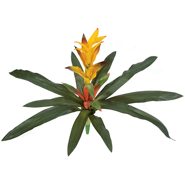 24" IFR Guzmania Bromeliad Artificial Plant -Gold/Yellow (Pack of 6)