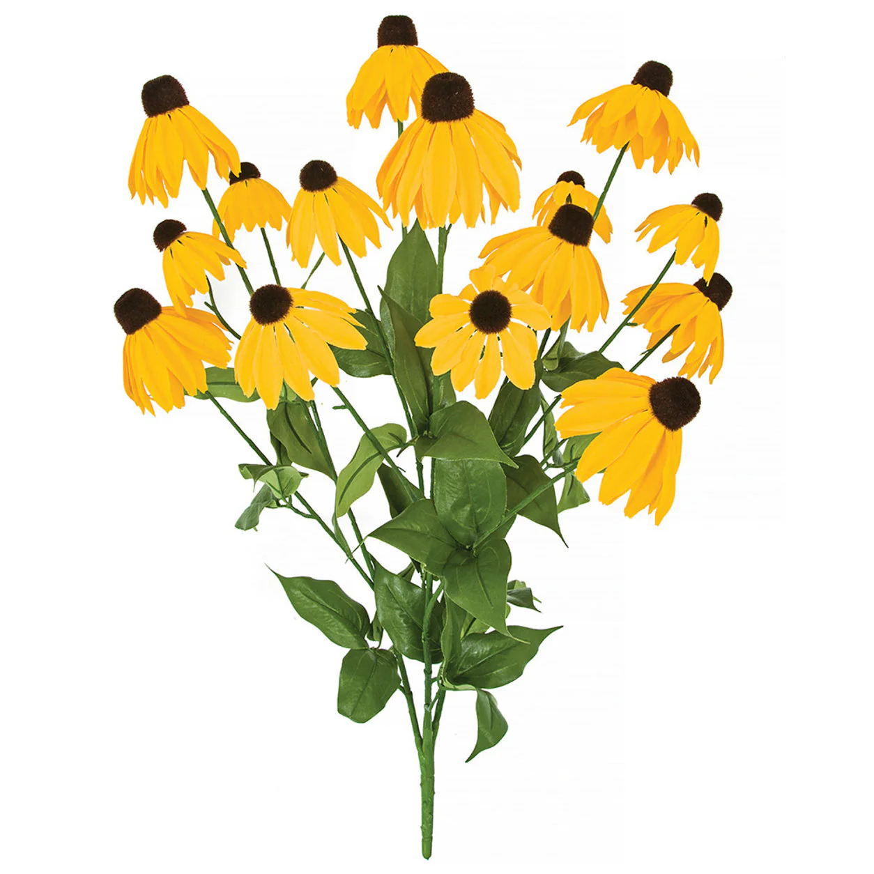 24" IFR Rudbeckia Black-Eyed Susan Artificial Flower Bush -Yellow/Orange (Pack of 6)