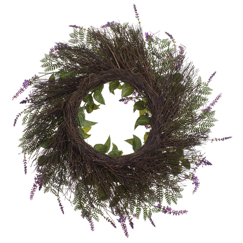 24" Lavander Artificial Wreath -Purple (Pack of 4) - Image 2