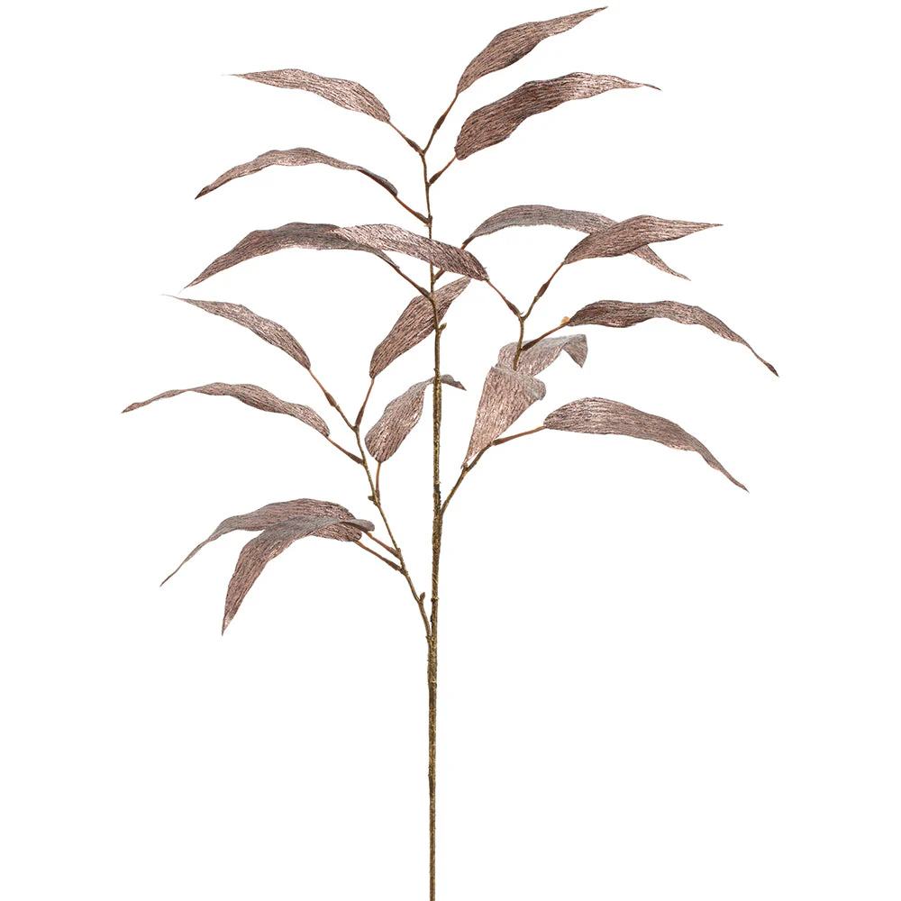 24" Metallic Artificial Eucalyptus Leaf Stem -Purple (Pack of 24)