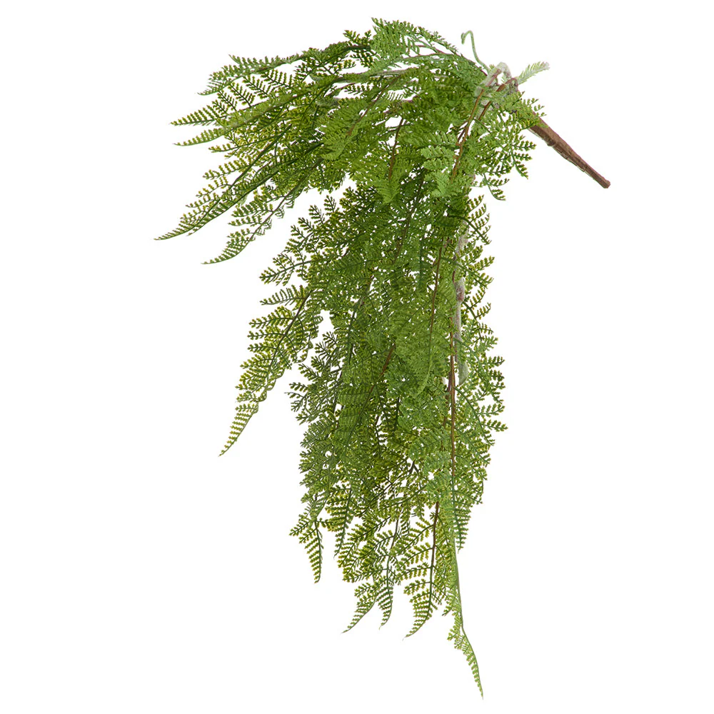 24" PE Soft-Touch Hanging Lace Fern Leaf Artificial Plant -Green (Pack of 6)