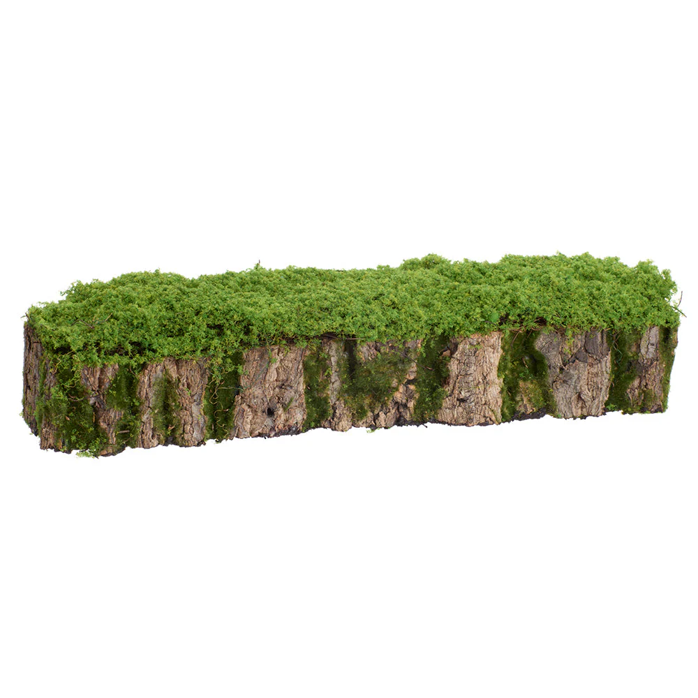 24" Rectangle Moss Stump Artificial Topiary -Green (Pack of 4)