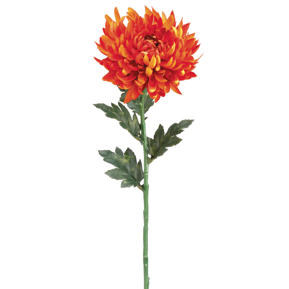 24" Silk Chrysanthemum Flower Spray -Brick (Pack of 12)