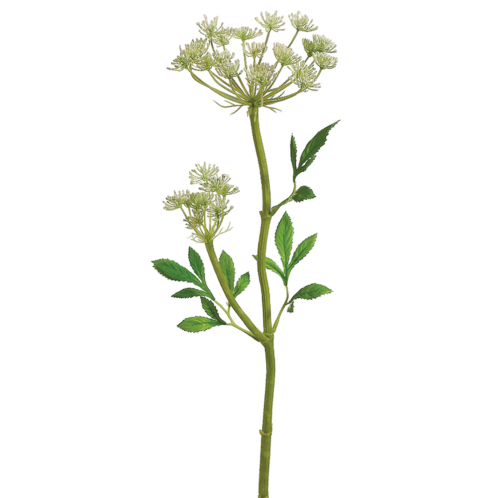 24" Silk Queen Anne's Lace Flower Spray -White (Pack of 12)