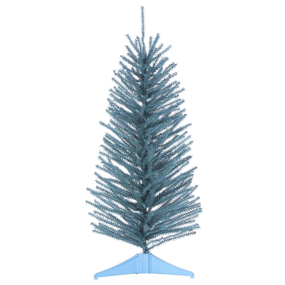 24"Hx11"W Tinsel Artificial Christmas Tree, Battery Micro LED Pre-Lit -Teal Green (Pack of 6) - Image 2