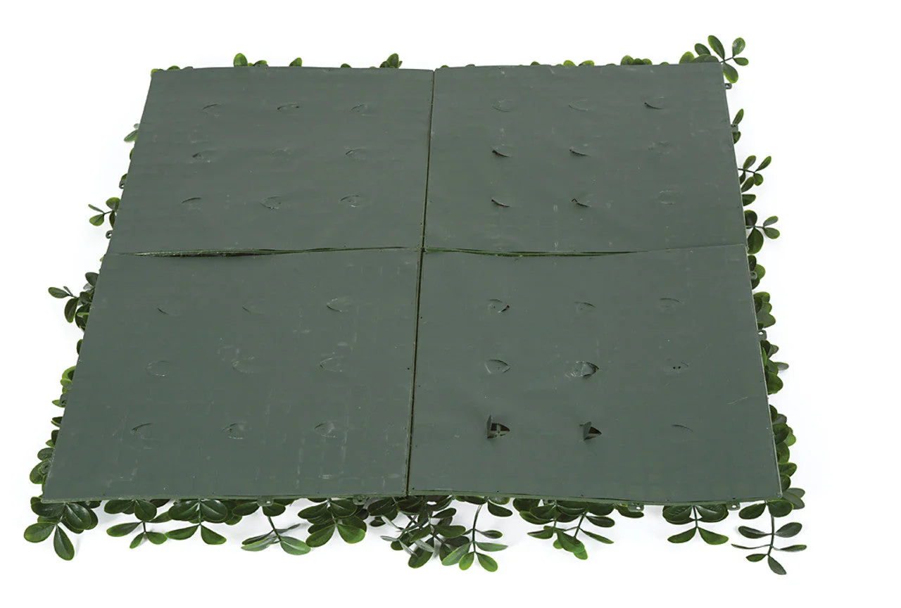 24"x24"x2" Outdoor UV-Resistant Artificial Creeping Indigo Leaf Mat -Green (Pack of 2) - Image 4