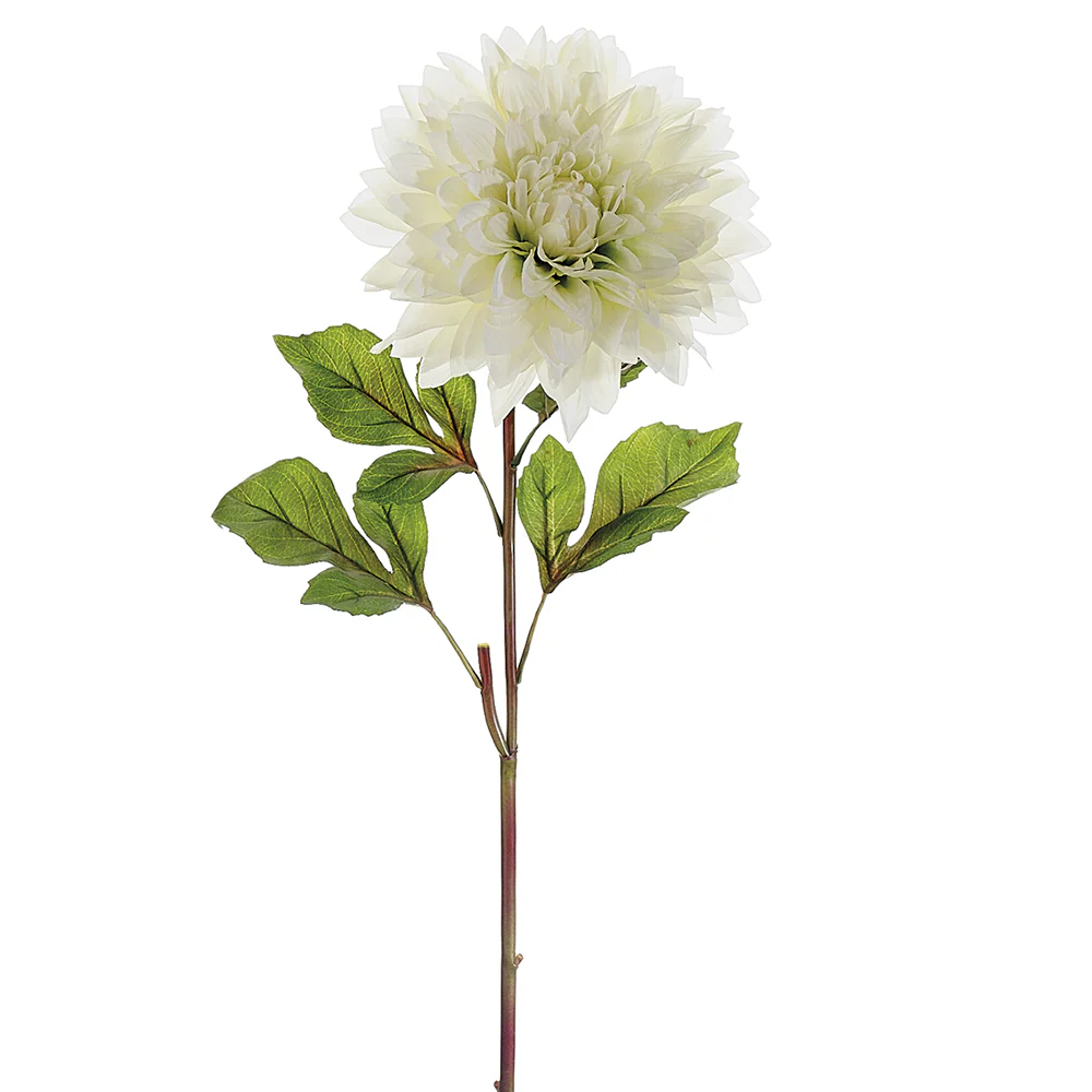 25.5" Hand-Wrapped Silk Dinner Plate Dahlia Flower Spray -Cream (Pack of 12)