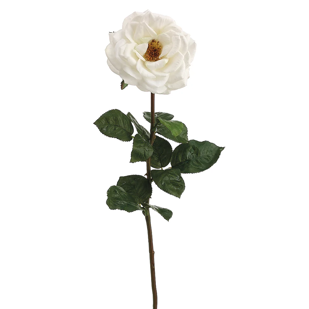 25.5" Real Touch Orlane Rose Silk Flower Stem -White (Pack of 12)