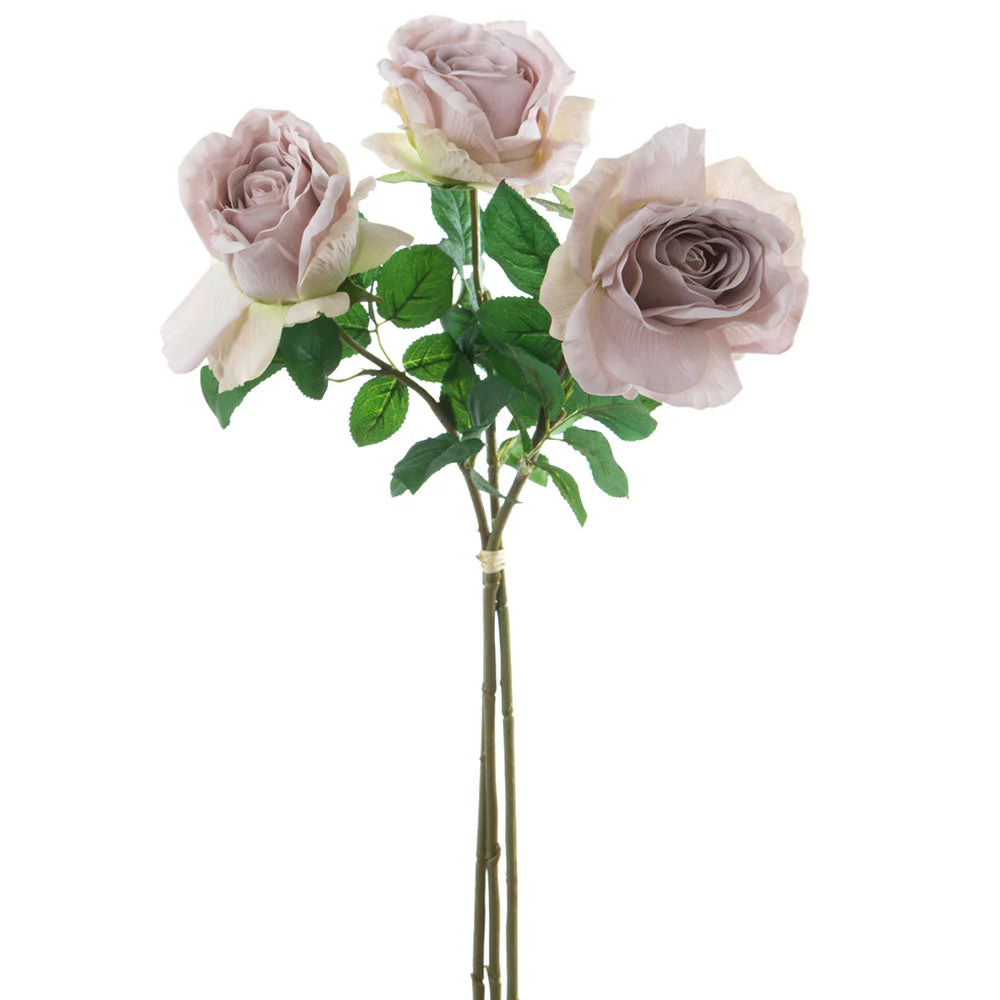 25.5" Real Touch Rose Silk Flower Stem Bundle -Lavender (Pack of 12)