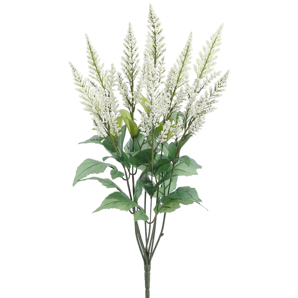 25" Astilbe Silk Flower Bush -White (Pack of 12)