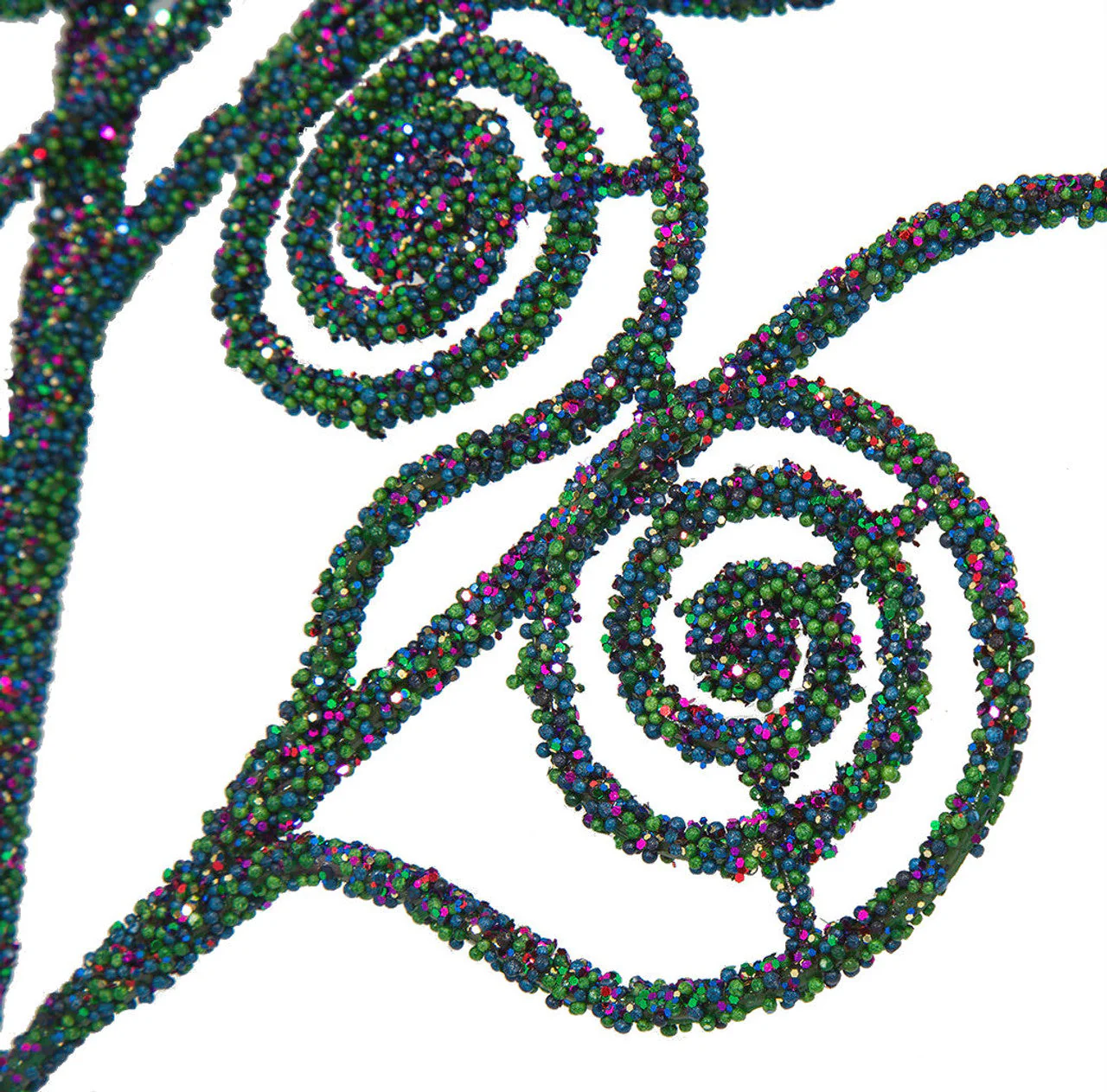 25" Glittered Artificial Curly Stem -Blue/Green (Pack of 12) - Image 2