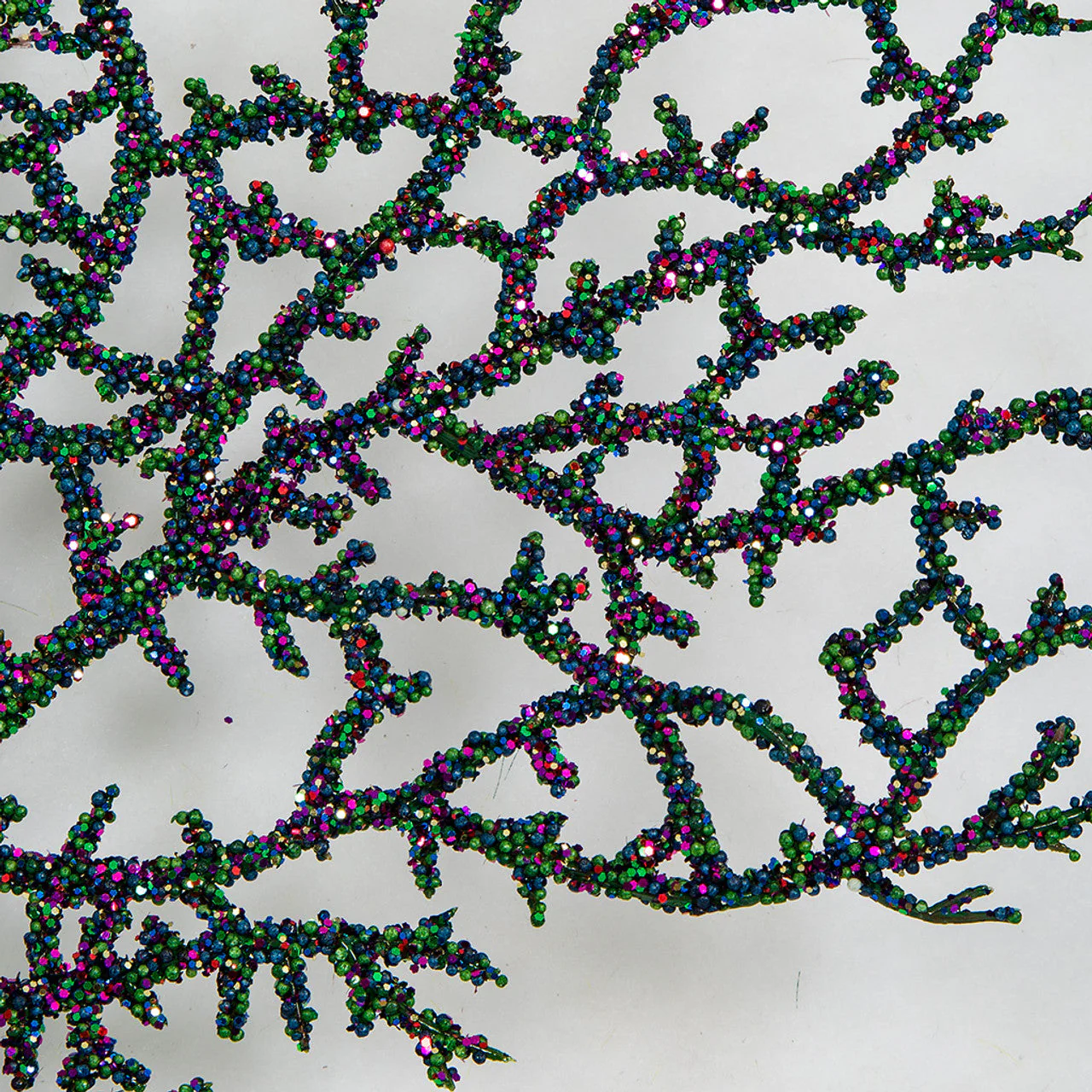 25" Glittered Artificial Twig Stem -Green/Blue (Pack of 24) - Image 2