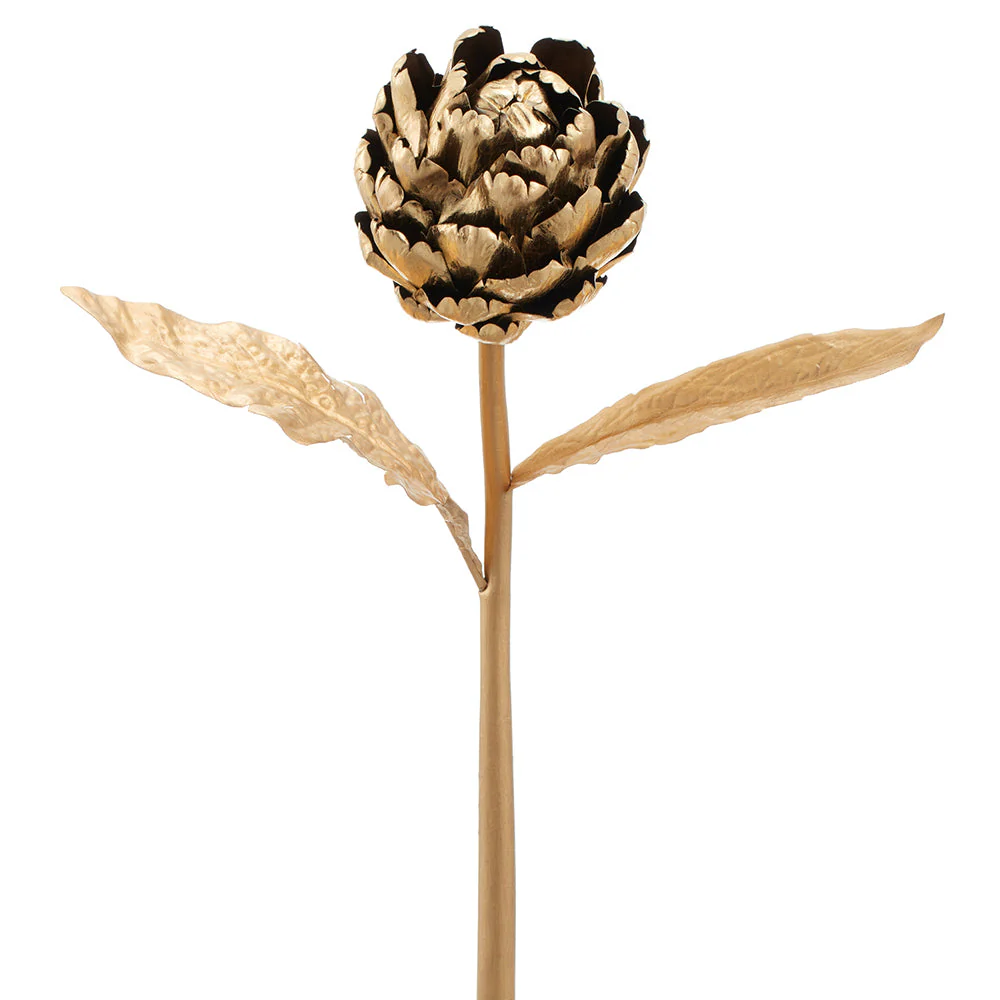 25" Metallic Artificial Artichoke Stem -Gold (Pack of 12)