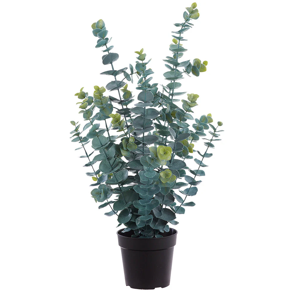 25" Outdoor UV-Resistant Artificial Eucalyptus Plant w/Pot -Green (Pack of 4)