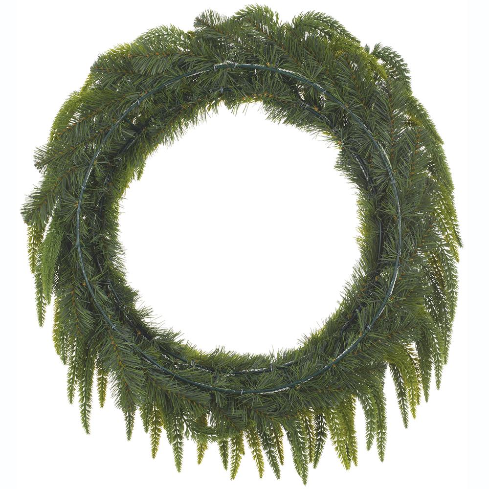 25" PE Soft-Touch Artificial Foxtail Pine Wreath -Green - Image 2