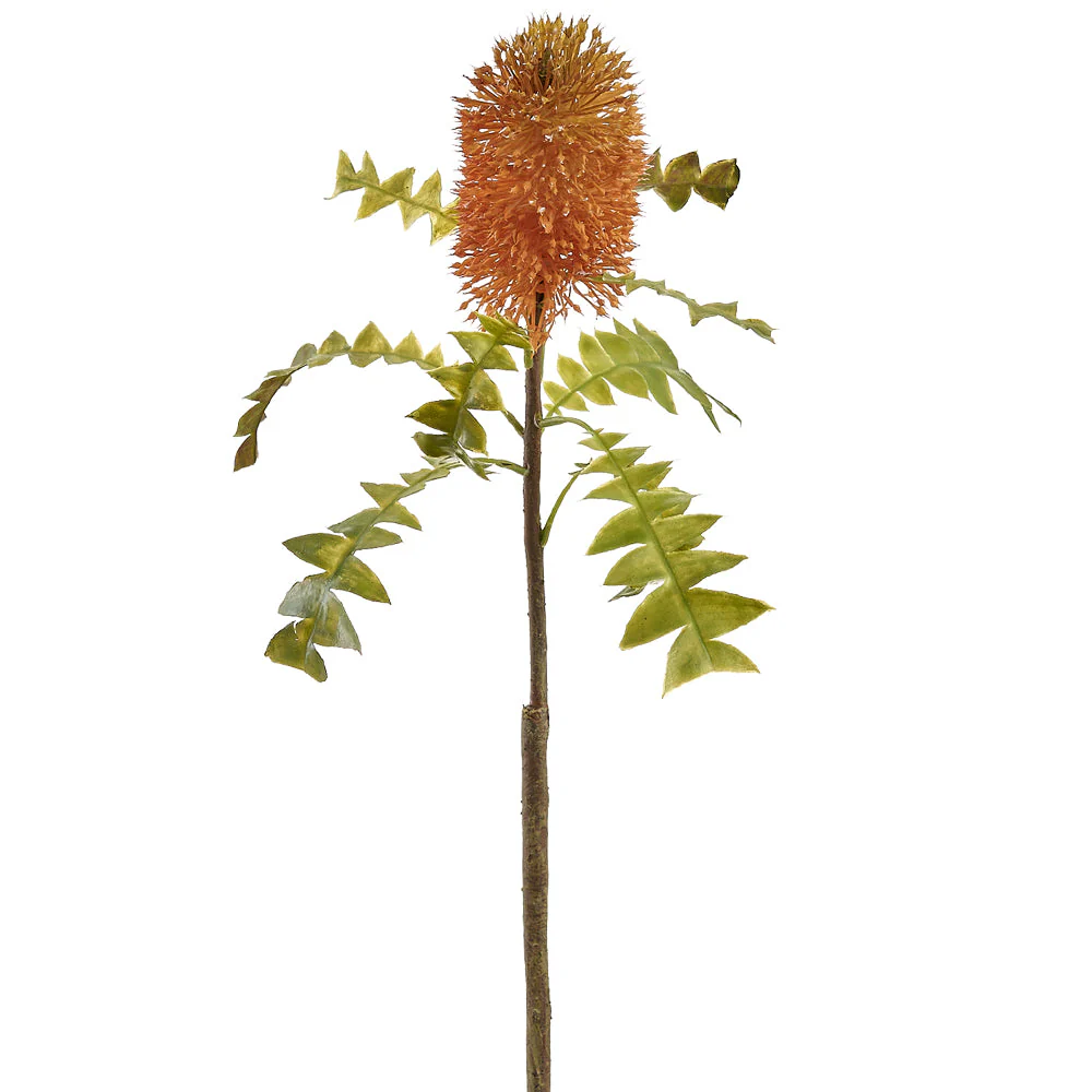 25" Protea Artificial Flower Stem -Orange (Pack of 12)