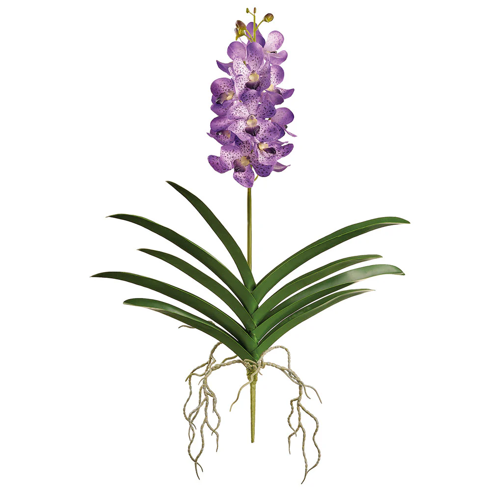 25" Real Touch Hand-Wrapped Vanda Orchid Silk Flower Stem -Lavender (Pack of 12)