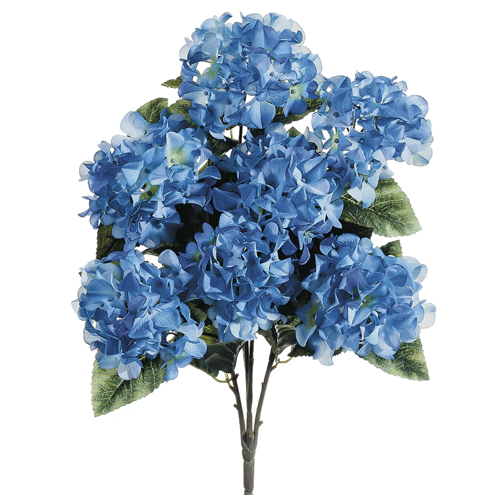 25" Silk Hydrangea Flower Bush -Blue (Pack of 12)