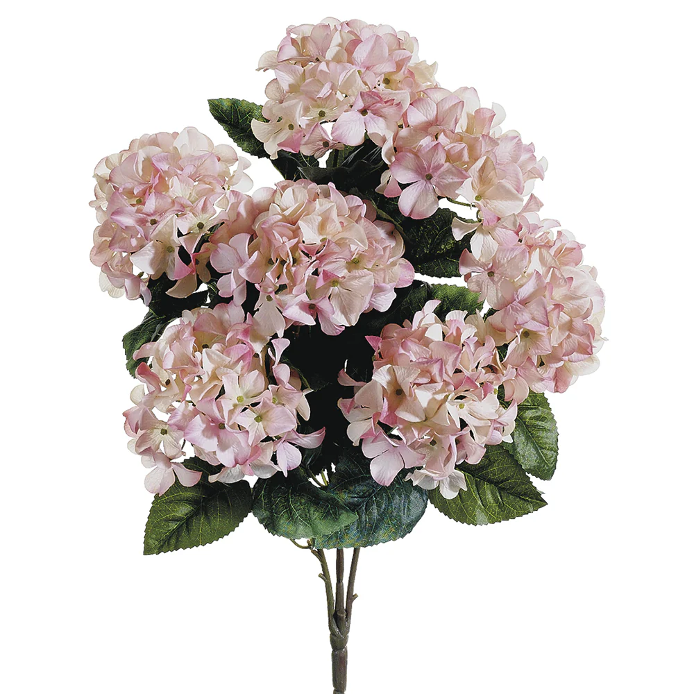 25" Silk Hydrangea Flower Bush -Pink (Pack of 12)